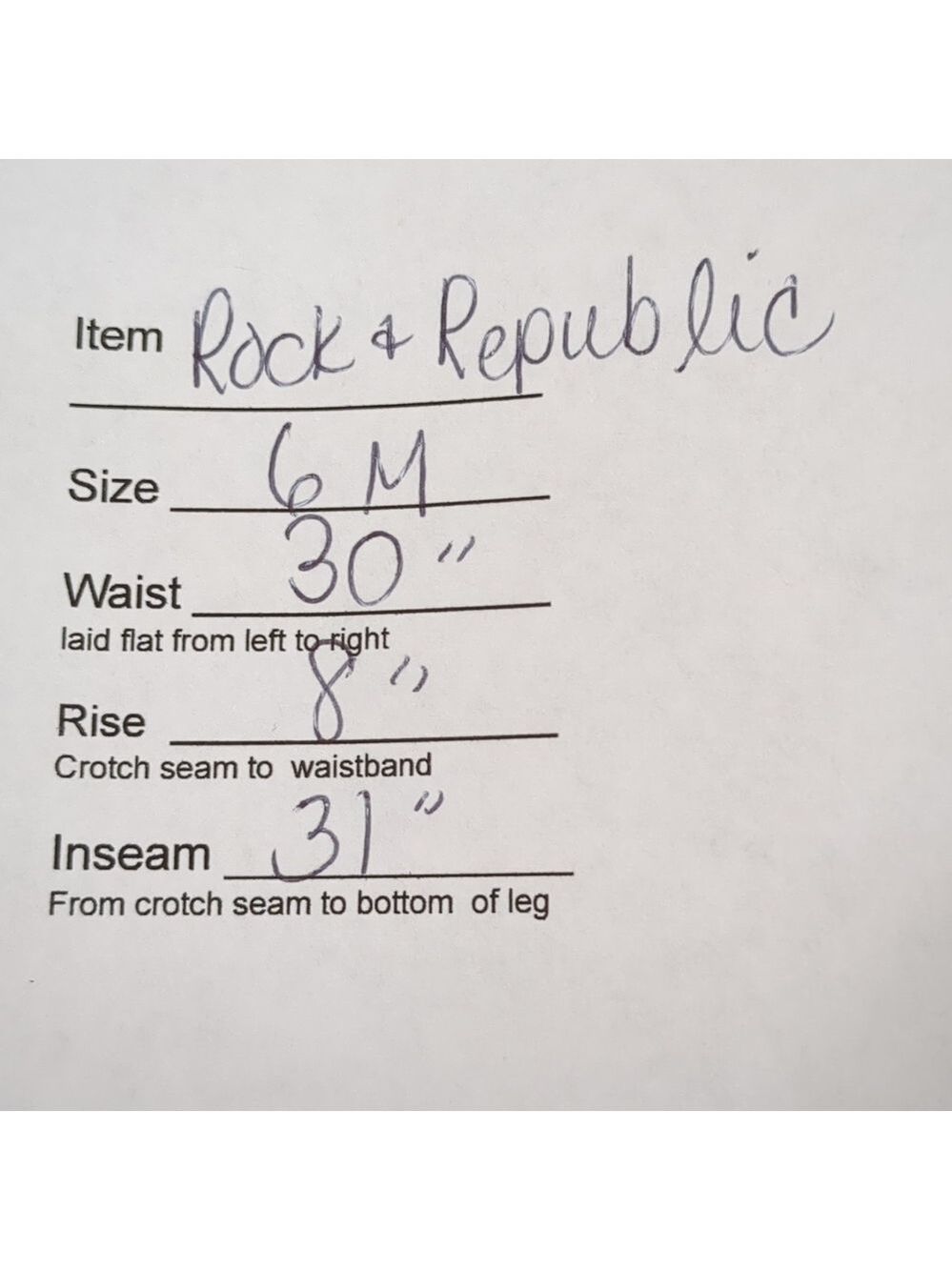 Rock & Republic Berlin Jeans, size 6 (30 waist) Dark Wash - Picture 5 of 5